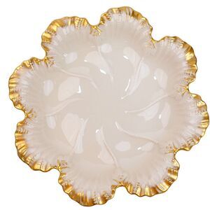 Vintage Lenox Oyster Plate Scalloped Gold Edge 10"
